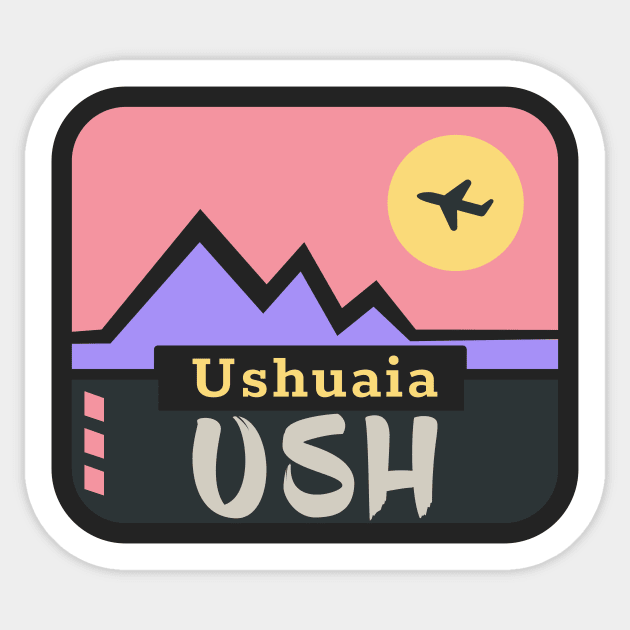 Ushuaia airport code Sticker by Woohoo